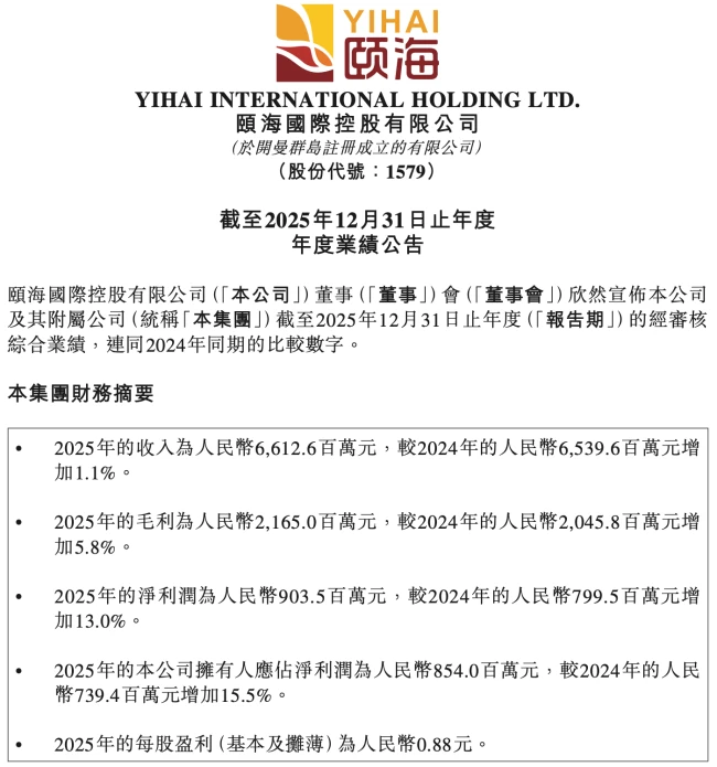 图源：颐海国际财报（截图）