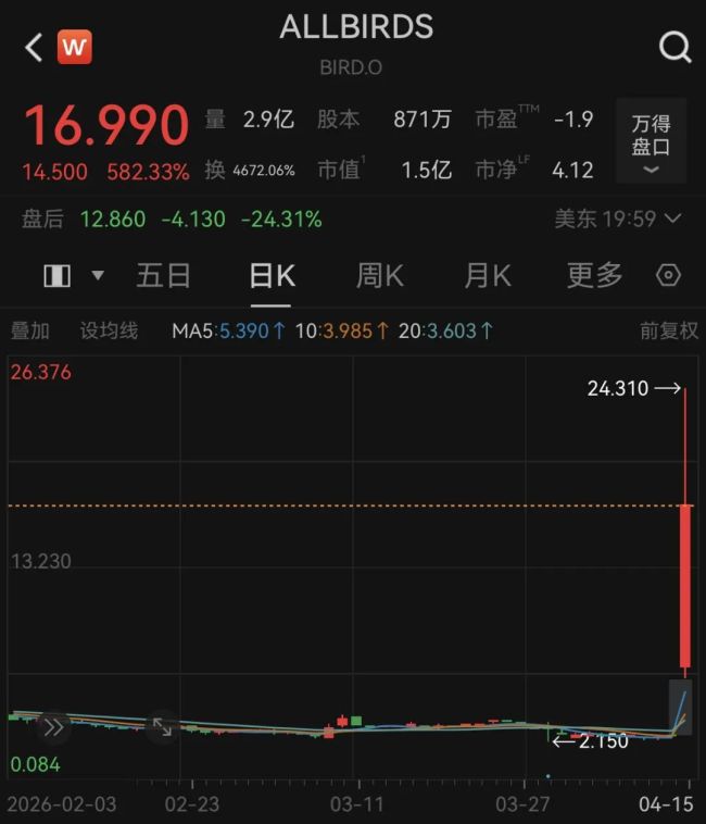 卖鞋的Allbirds转型AI算力，股价一度飙涨800%