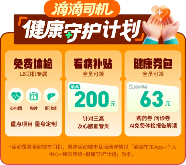 图为：滴滴司机健康守护计划