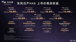 限时售14.99万起 配备激光雷达 纯电/增程双动力 东风日产NX8上