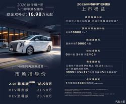 售18.98万/搭2.0T+8AT 广汽传祺M8新车型上市