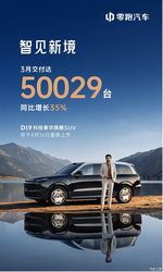 零跑汽车3月交付50029台 同比增长35% 4月全系至高享56680