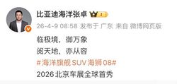 比亚迪旗舰级SUV海狮08将于4月北京车展首发 续航有望突破1000k