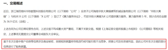 （海南华铁关于子公司签署《算力服务协议》的公告20250305）