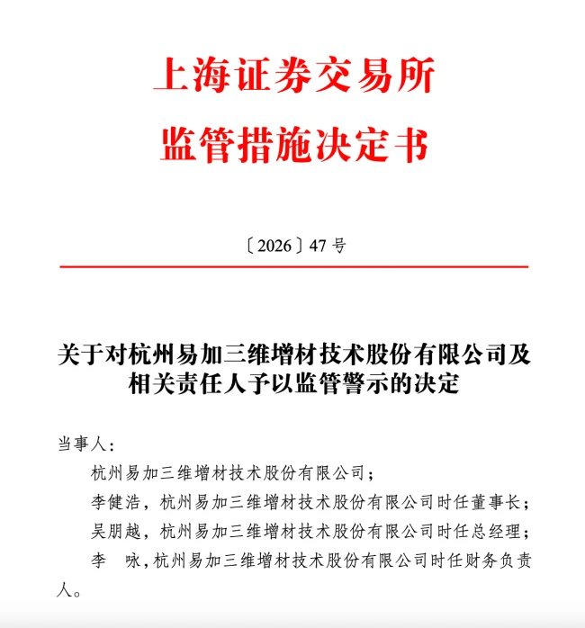 撤回难逃追责,易加增材IPO折戟数月后中信证券两保代被警示,公司投行数收罚单