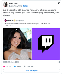 拿命博流量？Twitch 女主播边开车看弹幕险酿车祸，仅封禁 24 小时，引发全网怒骂