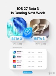 重磅！苹果破常规 iOS 27 Beta 3 下周见，多系统更新连发，果粉迎接变革