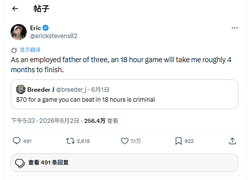 70美元买18小时游戏值不值？三孩父亲：我要玩4个月