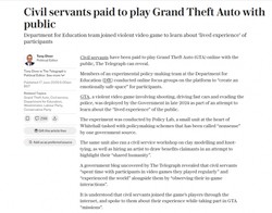 英国公务员上班玩 GTA 被曝引争议，官方称系政策研究项目，网友直呼这理由太过离谱了