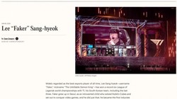 Faker入选《时代》体育百大人物，与梅西等巨星同榜